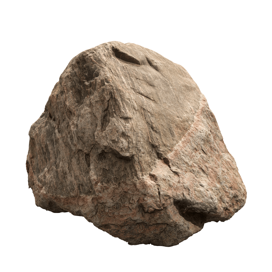 Mottled Multi-Textured Triangular Large Rock Boulder Model