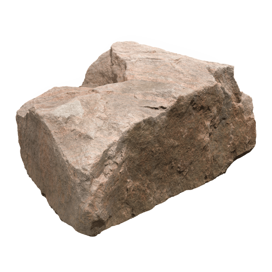 Pale Cubed Rippled Large Rock Boulder Model