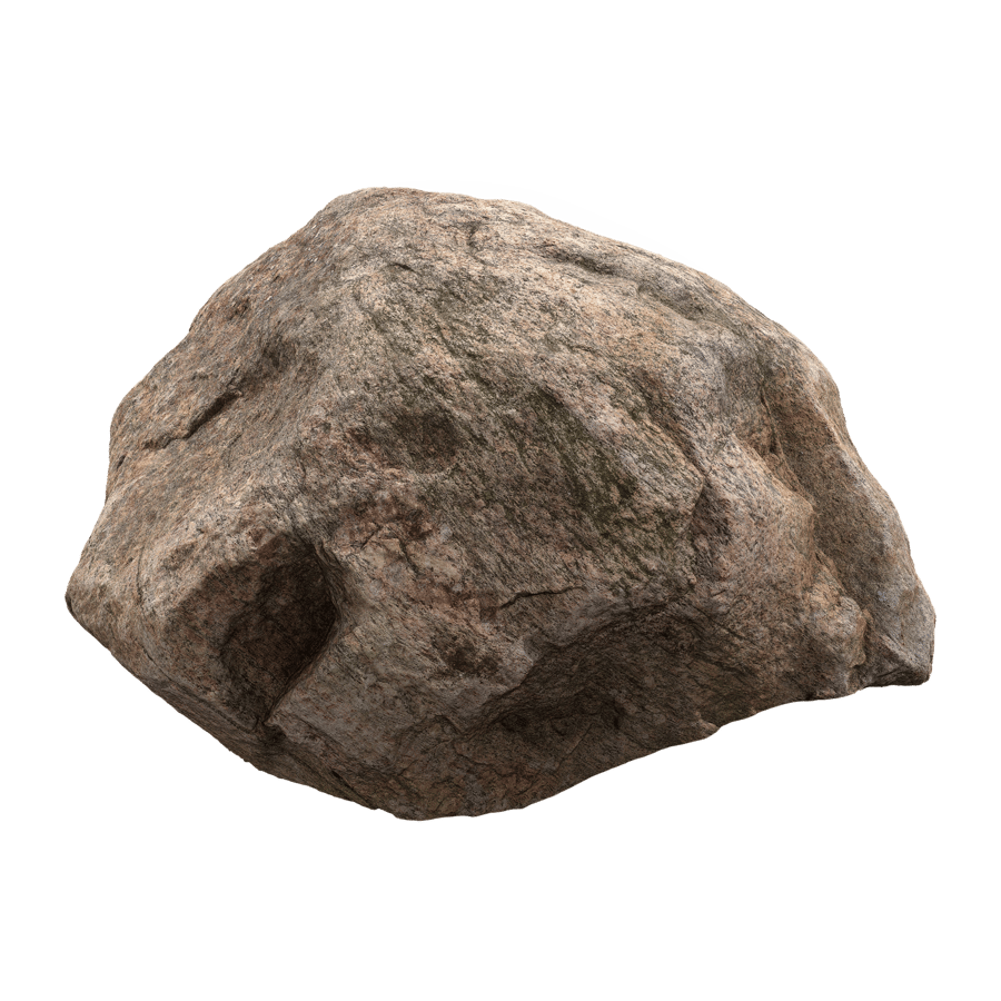 Warm Toned Mossy Rippled Large Rock Boulder Model