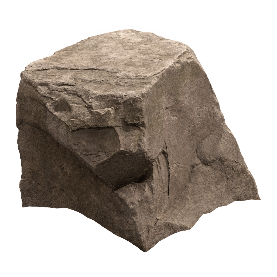 Warm Toned Cubed Large Rock Boulder Model