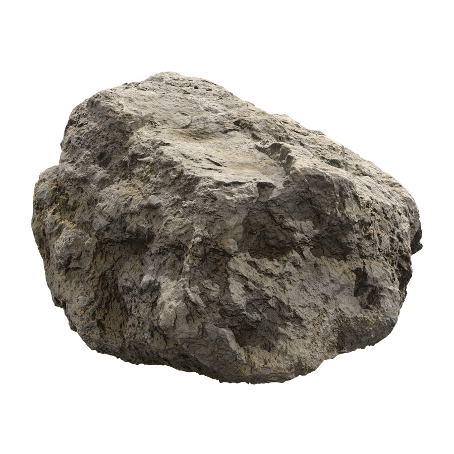 Cool Toned Divot Rough Large Rock Boulder Model