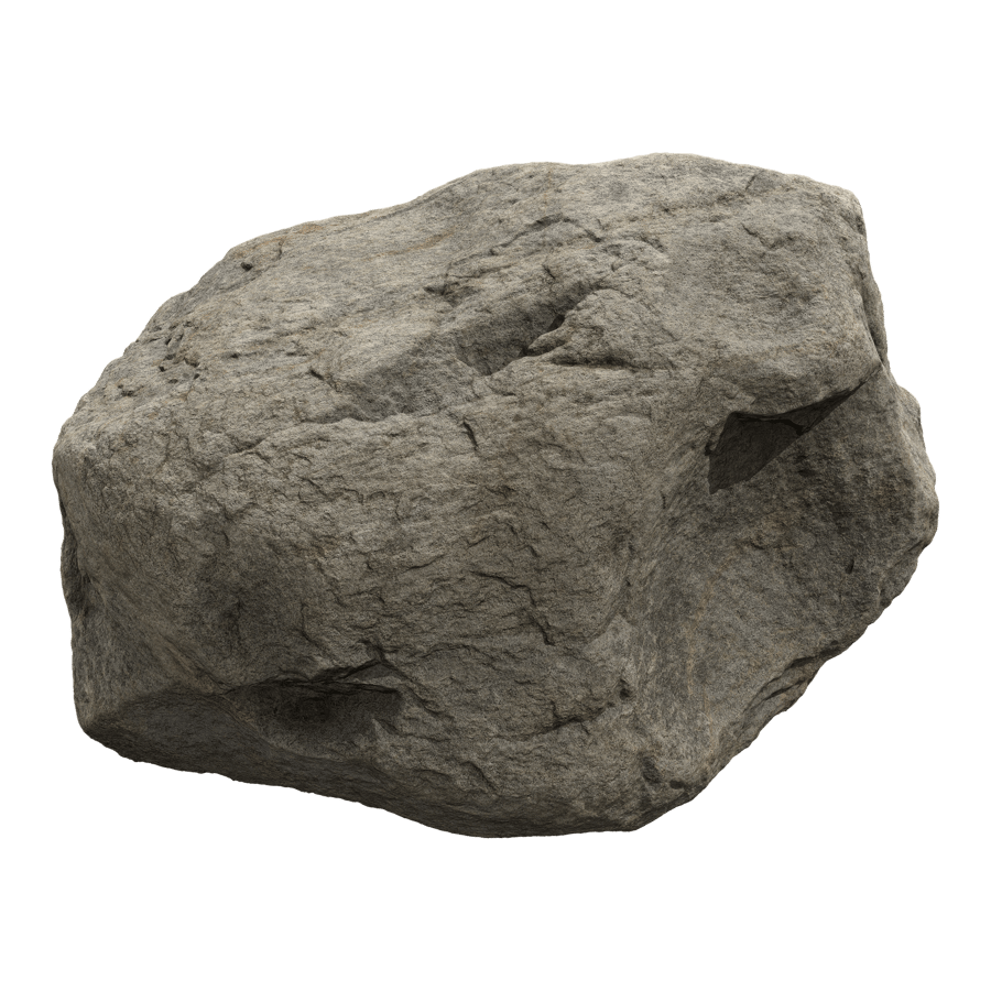 Cool Toned Divot Smooth Large Rock Boulder Model