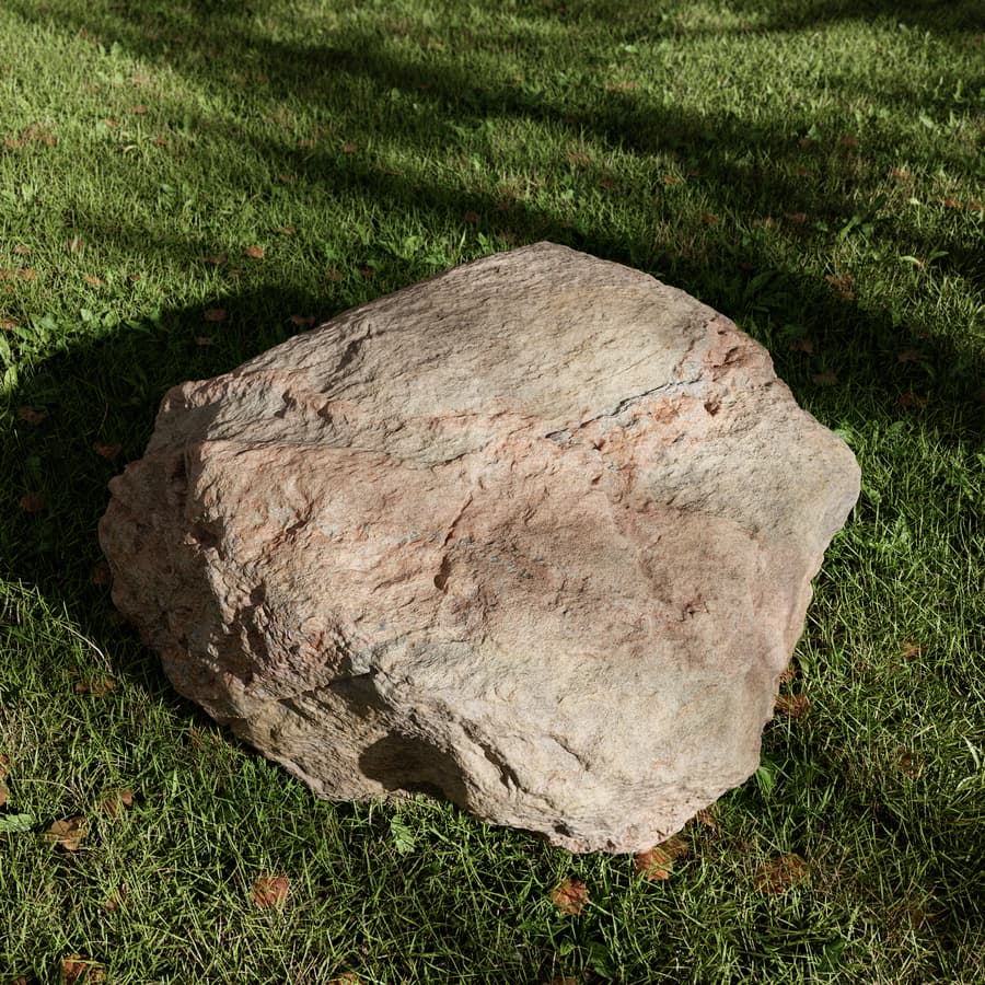 Rippled Round Large Rock Boulder Model, Pale Red
