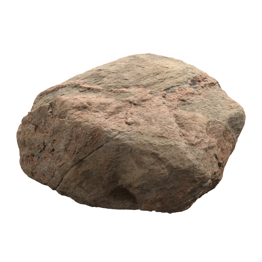 Rippled Round Large Rock Boulder Model, Pale Red
