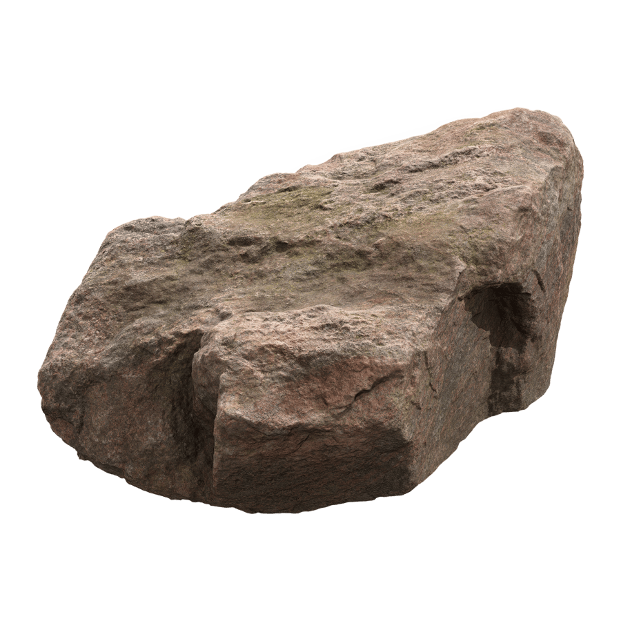Mottled Angled Large Rock Boulder Model, Red
