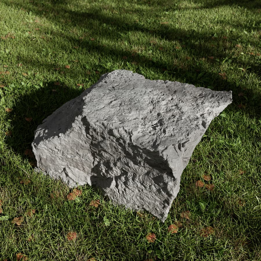 Cool Toned Jagged Pointy Large Rock Boulder Model