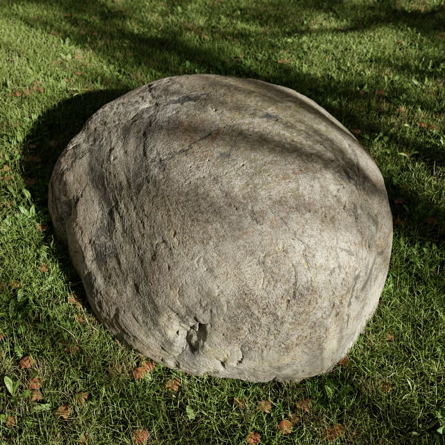 Warm Toned Marbled Round Large Rock Boulder Model