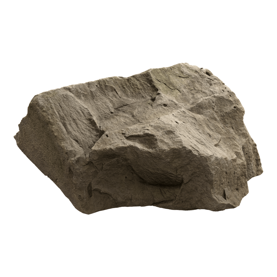 Pale Jagged Large Rock Boulder Model
