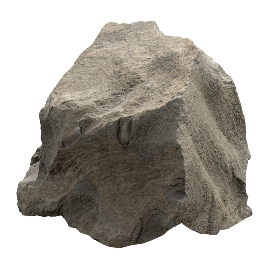 Cool Toned Triangular Large Rock Boulder Model