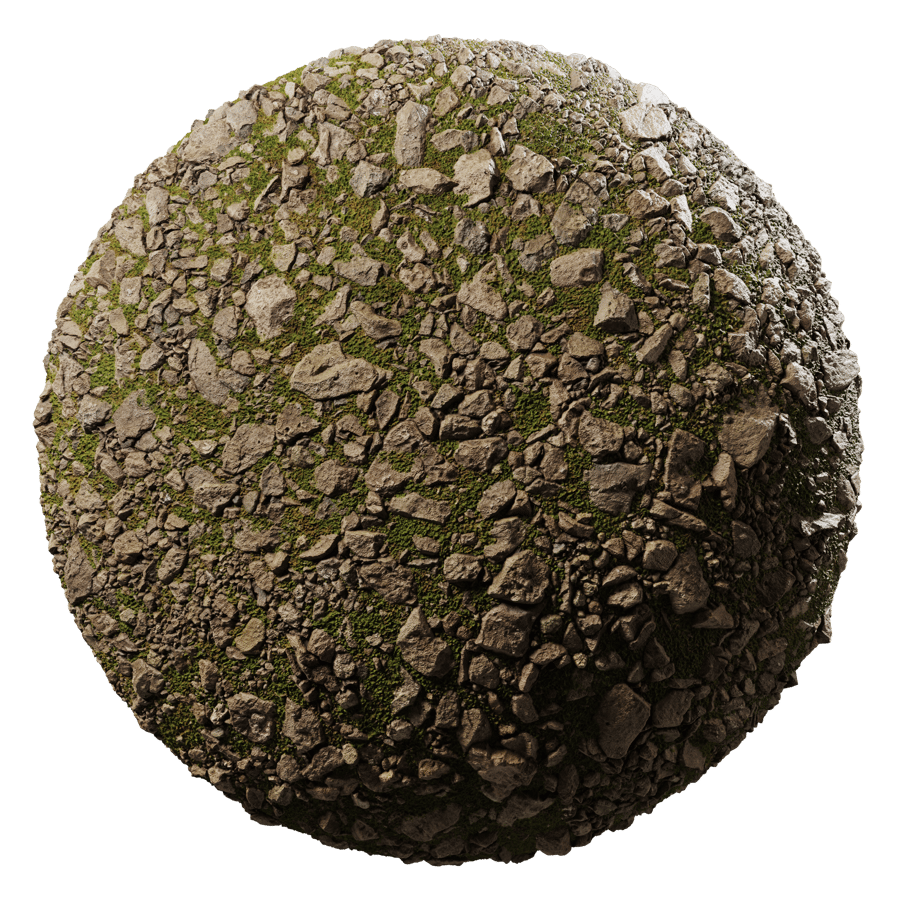 Chunky Rock Moss Ground Texture
