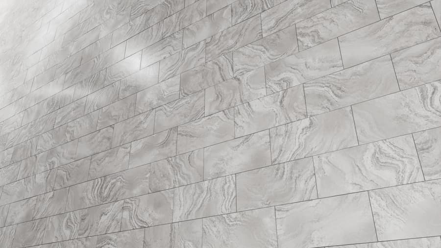 Honed Brick Bond Tiles Sirio Marble Texture, Grey