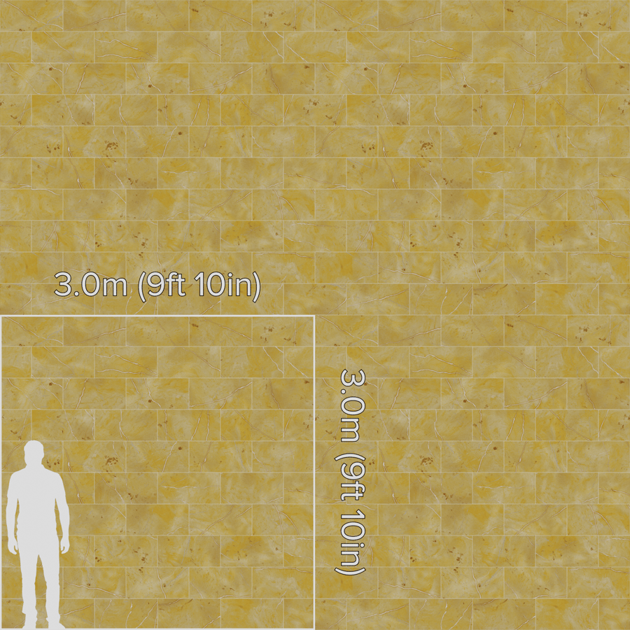 Honed Brick Bond Tiles Spanish Marble Texture, Gold