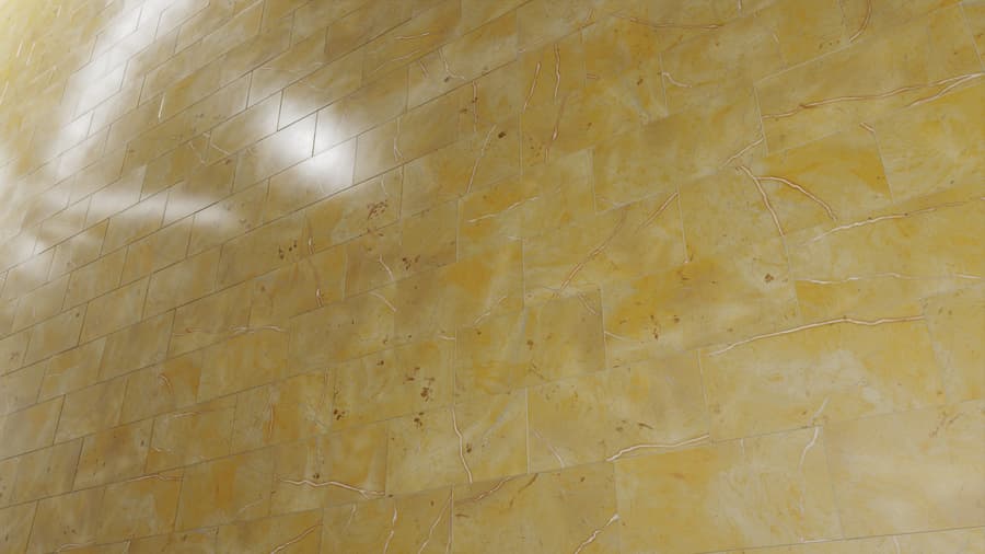 Honed Brick Bond Tiles Spanish Marble Texture, Gold