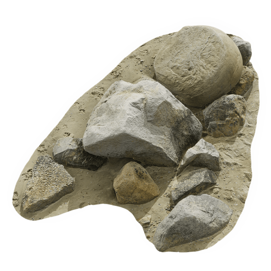 Smooth Beach Rock Cluster Model