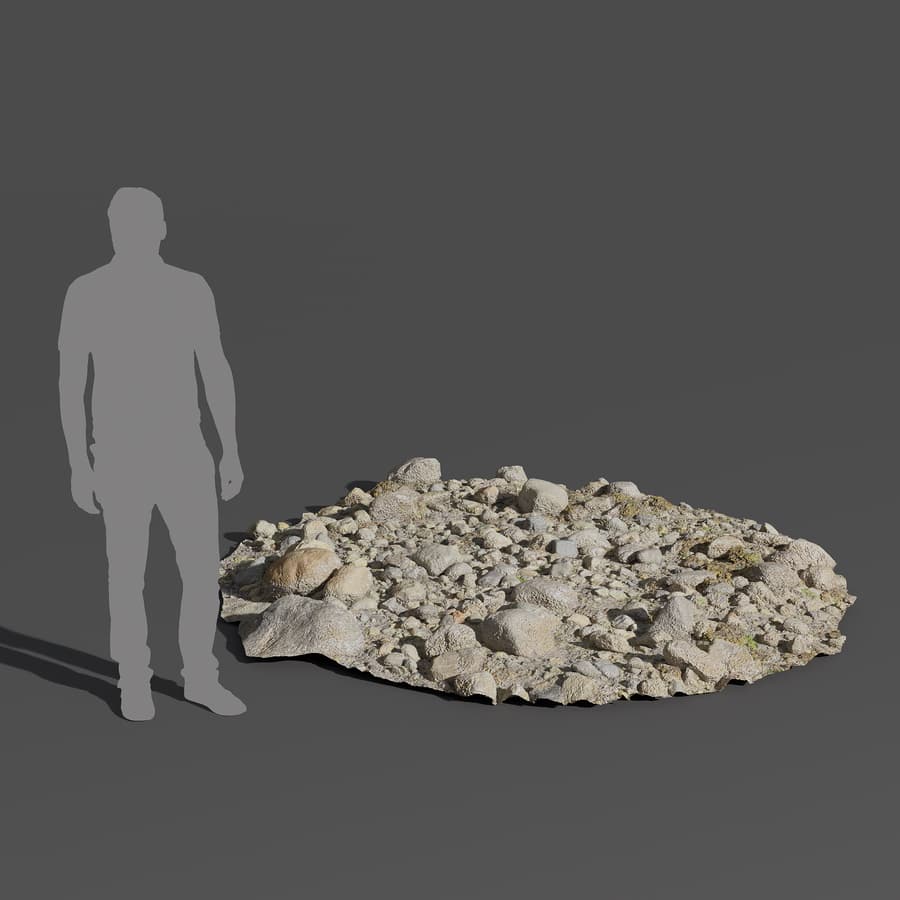 Pile of Small, Smooth Beach Rock Model