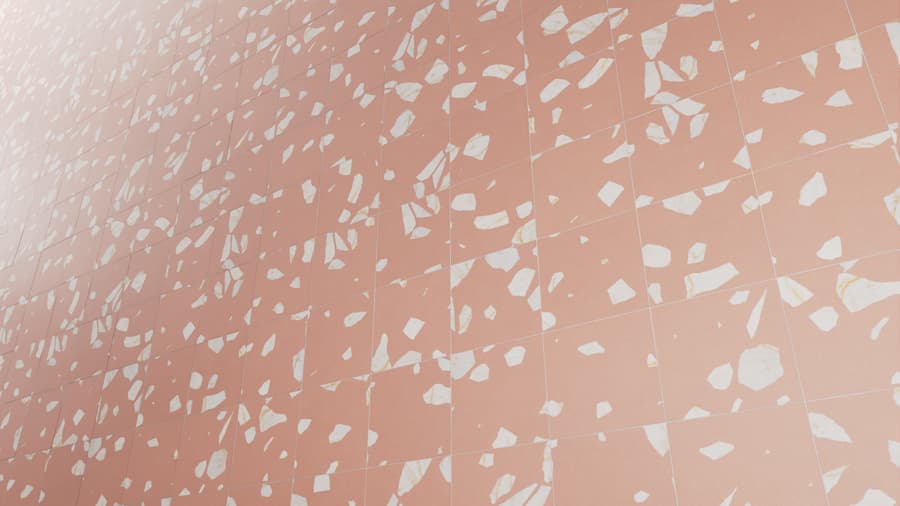 Matte Tiled Palladiana Terrazzo Texture, Peach & Cream