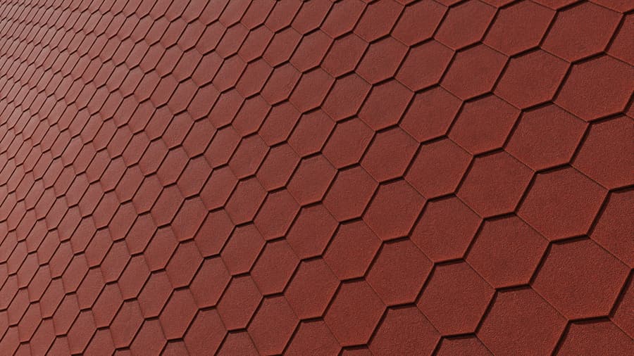 Hexagonal Roof Shingle Texture, Red
