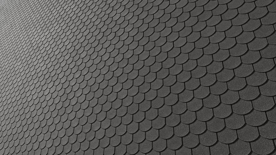 Scalloped Roof Shingle Texture, Black