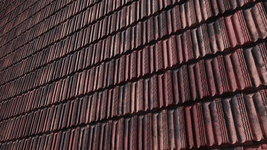 French Ceramic Roof Tiles Texture, Red