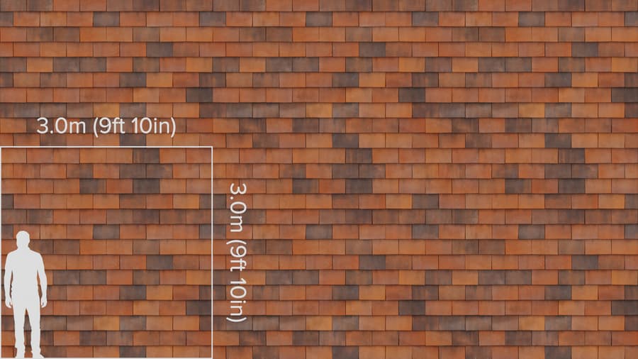 Clay Roof Tiles Texture, Dull Orange & Grey