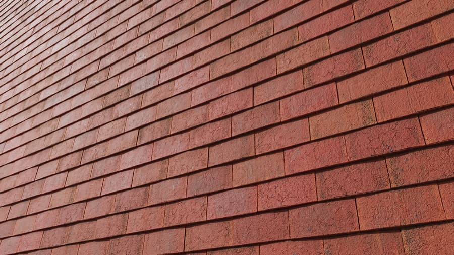 Clay Roof Tiles Texture, Bright Red