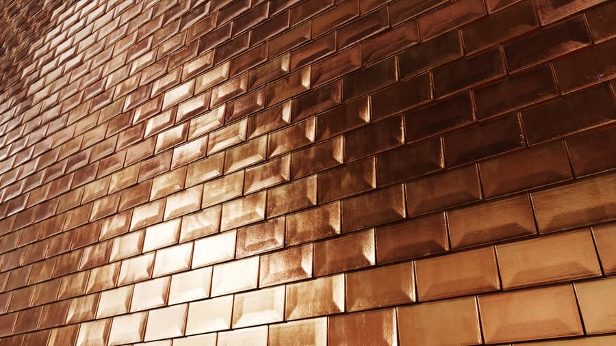 Horizontal Copper Roof Tiles Texture