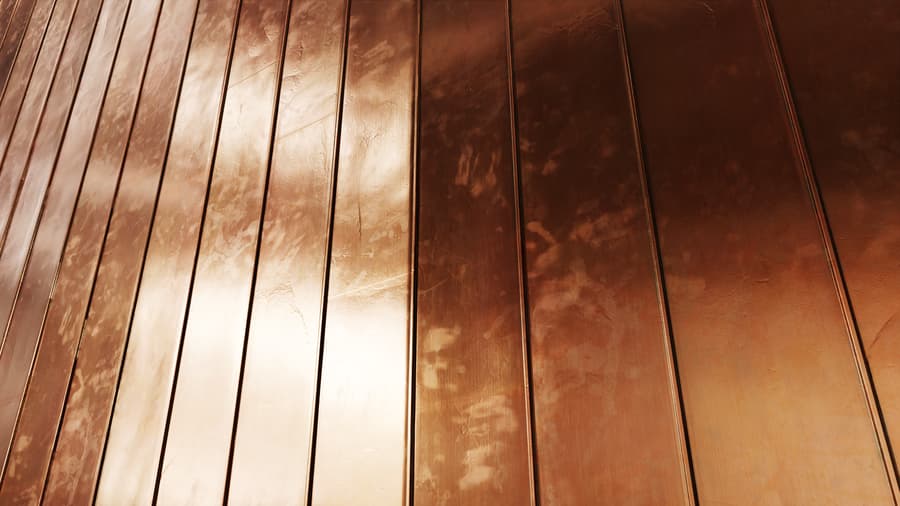 Long Vertical Copper Roof Tiles Texture