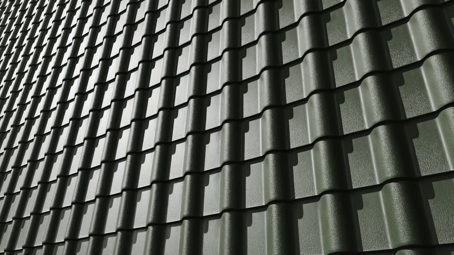 Steel Roof Tiles Texture, Dark Green