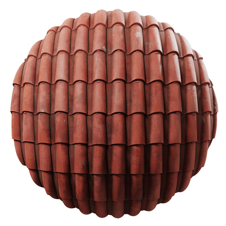 Weathered Terracotta Roof Tiles Texture, Orange