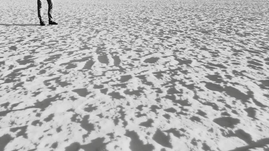 Ground Snow Footprints 009