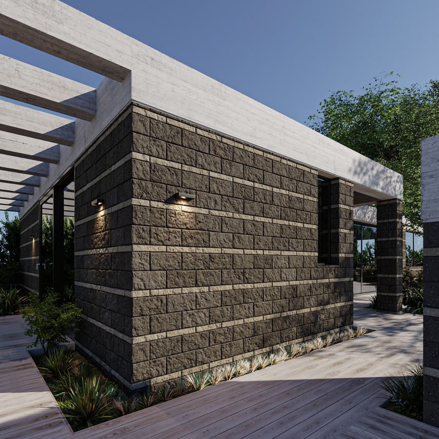 Concrete Blocks Split Face Red 001