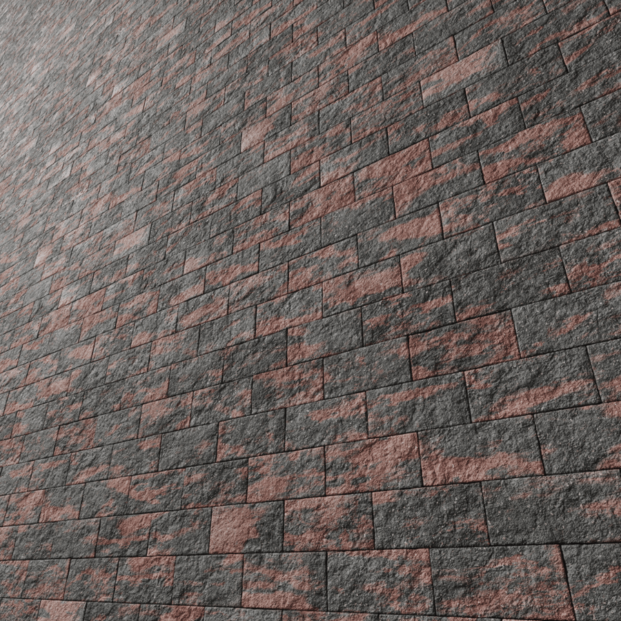 Concrete Blocks Split Red Grey 001