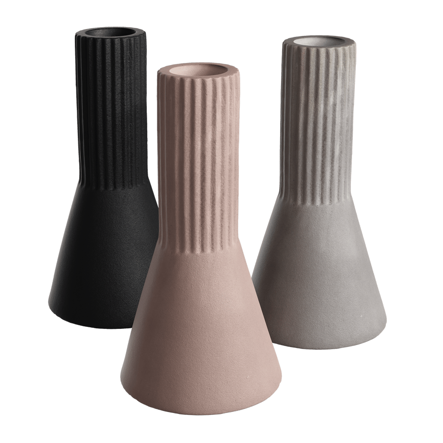 Vase Concrete Fluted 001