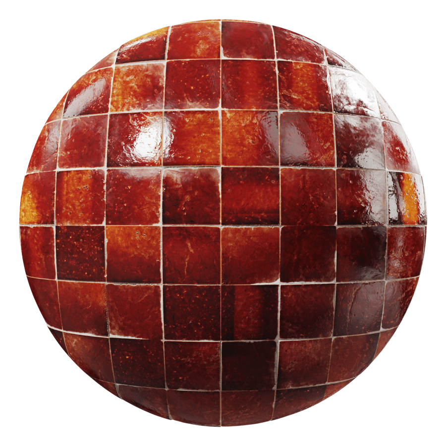 Tiles Terracotta Brown Glazed Mosaic 001