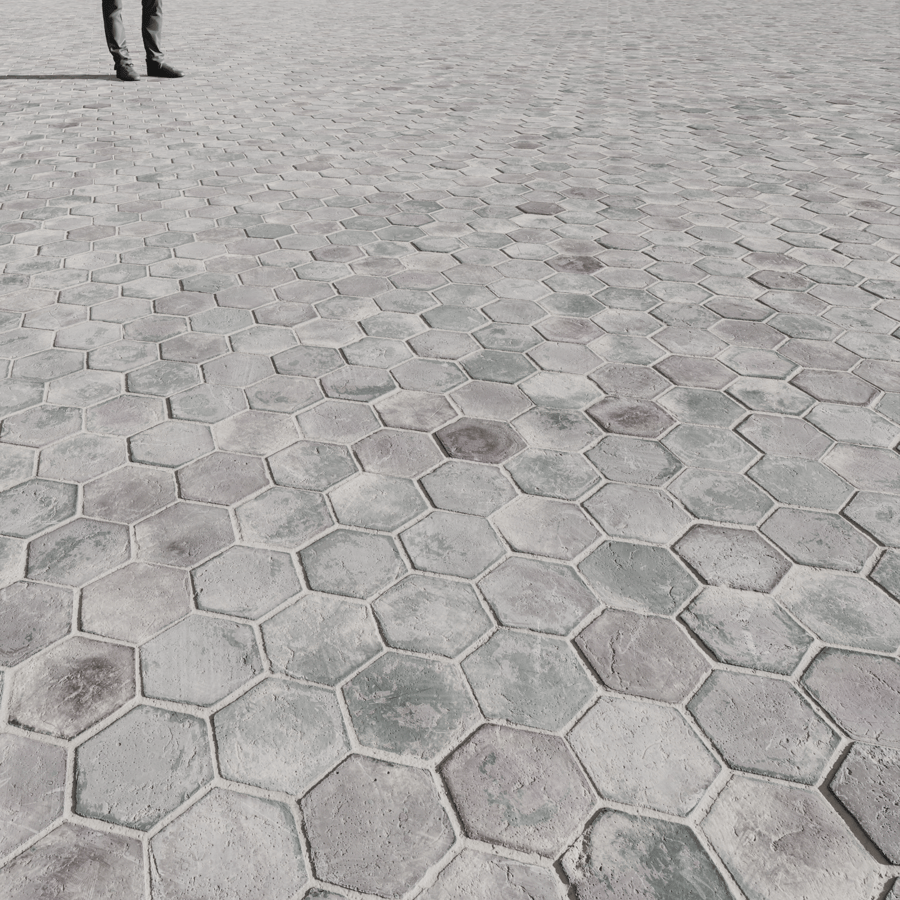 Tiles Terracotta Gray Hexagon 001