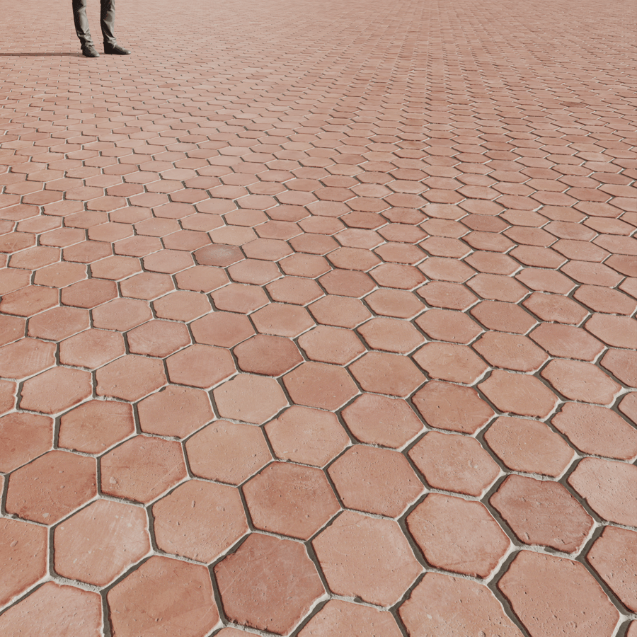 Tiles Terracotta Hexagon 001