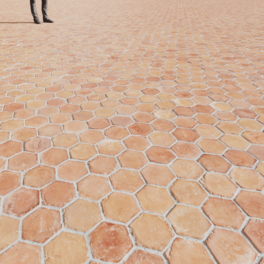 Tiles Terracotta Natural Hexagon 001