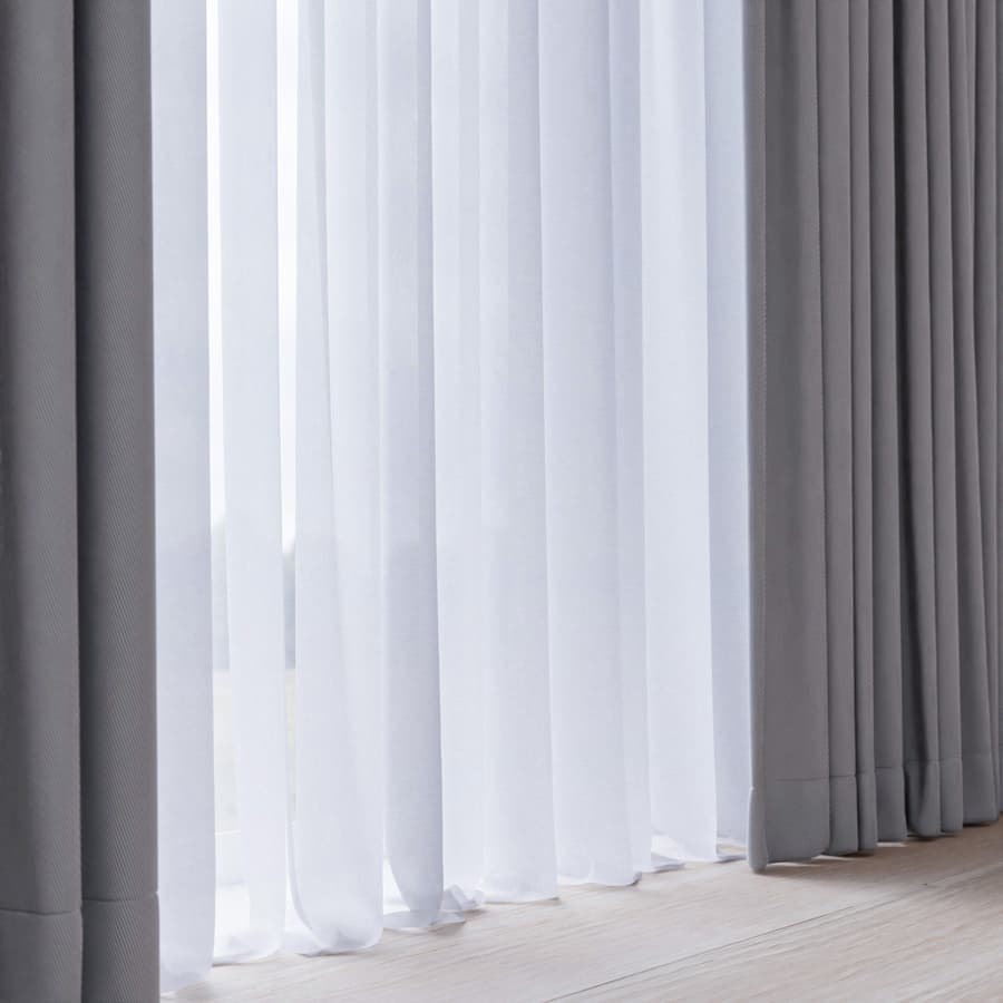 Plain Sheer Drapery Fabric, Grey