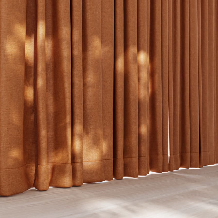Plain Chenille Drapery Upholstery Fabric, Orange