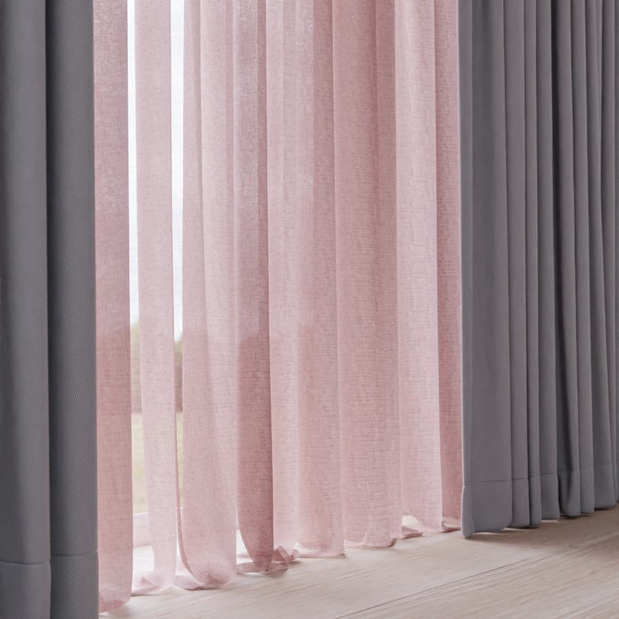 Plain Sheer Drapery Fabric, Pink