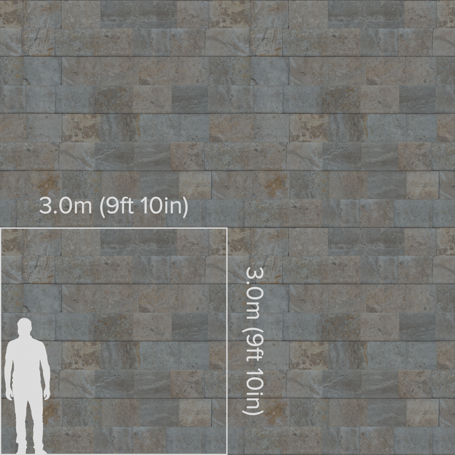 Tiles Travertine Rectangle Grey 001