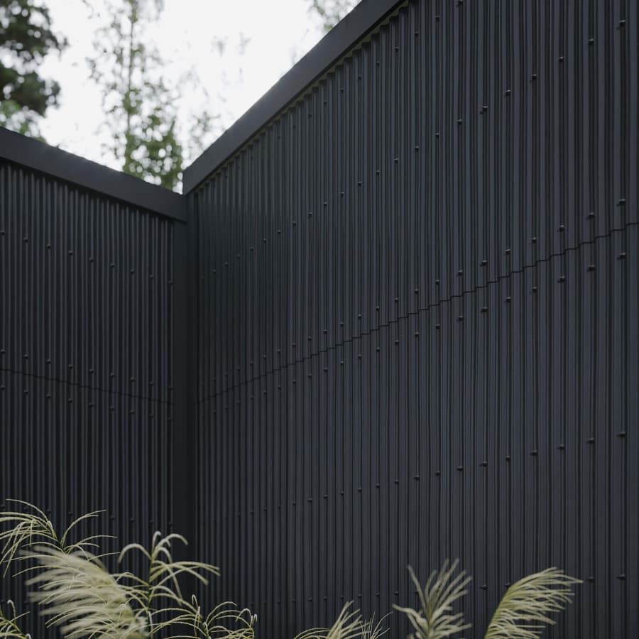 Corrugated Metal Cladding Panel Texture, Black