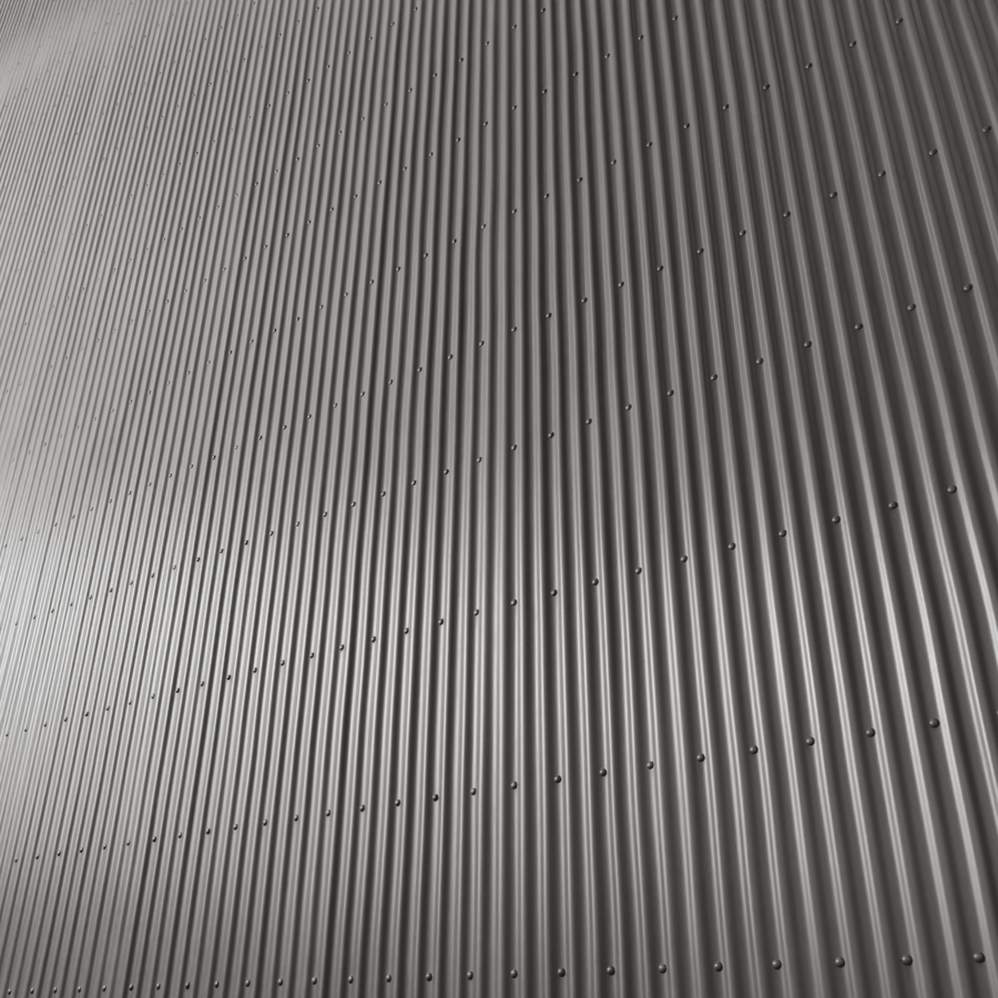 Corrugated Metal Cladding Panel Texture, Grey