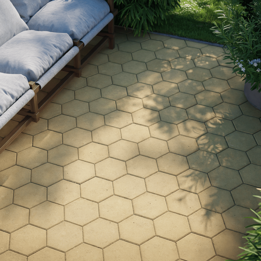 Hexagonal Concrete Paving Texture, Tan