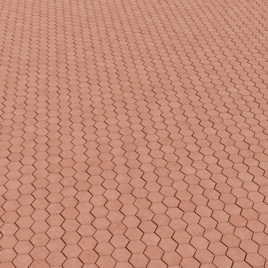 Hexagonal Concrete Paving Texture, Red