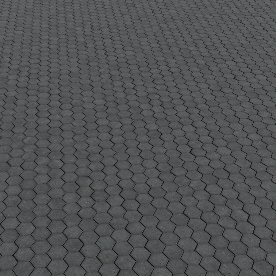 Hexagonal Concrete Paving Texture, Black