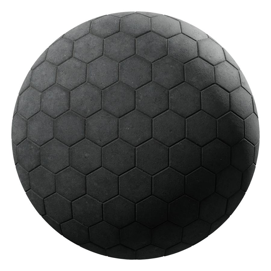 Hexagonal Concrete Paving Texture, Black