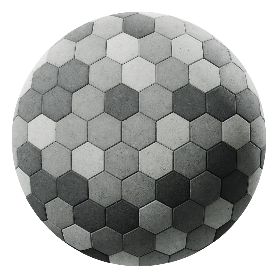 Hexagonal Concrete Paving Texture, Greyscale
