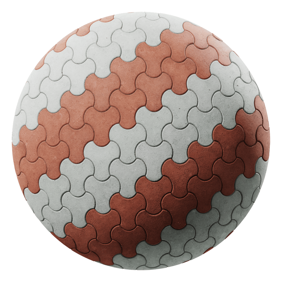 Milano Concrete Paving Texture, White & Red
