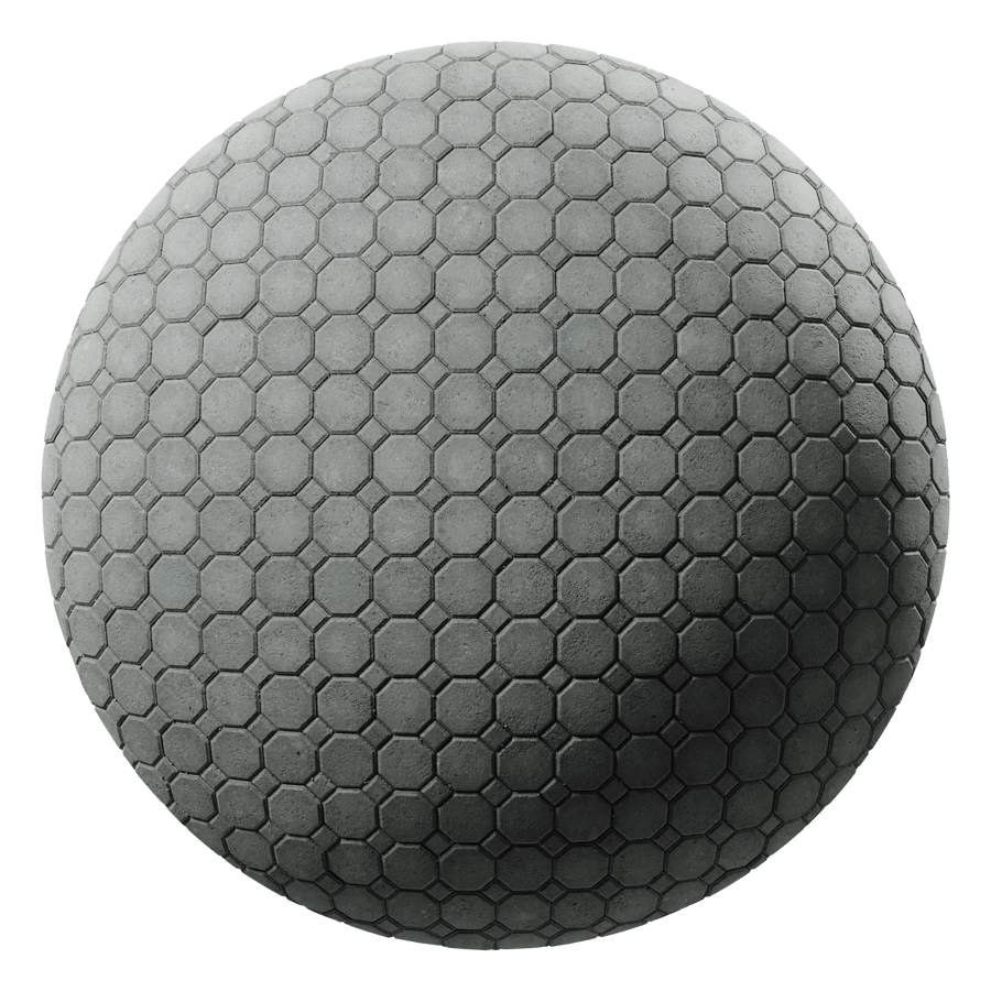 Octagonal Concrete Paving Texture, Grey